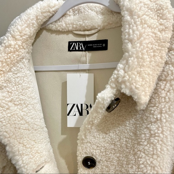 ☀️NWT☀️ZARA Fleece Coat XS - Picture 9 of 11